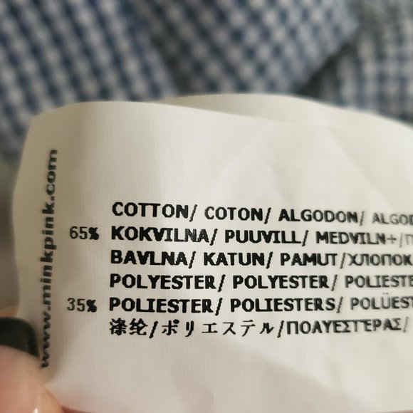 Mink Pink Gingham 'Wanderer' One Shoulder Dress - Small - Picture 7 of 12